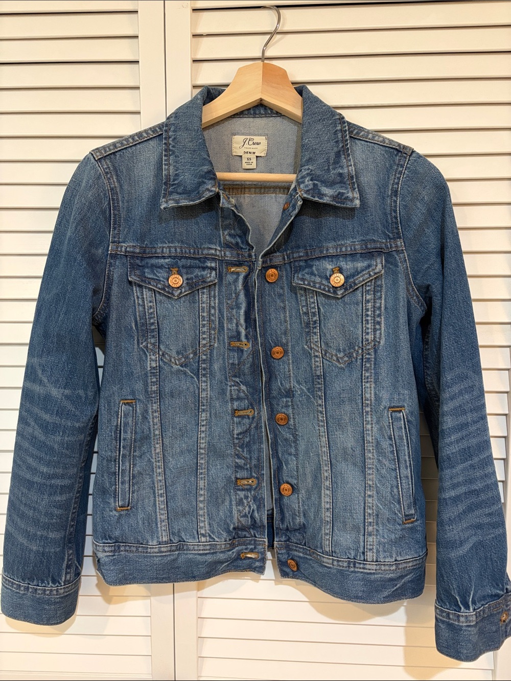J. Crew Medium Wash Blue Denim Trucker Jacket